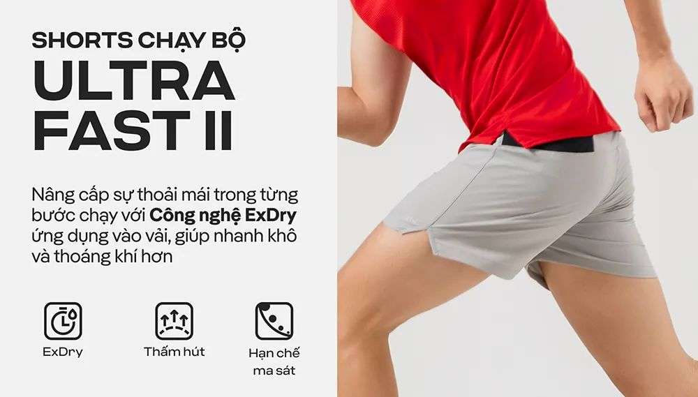 Quần Shorts Chạy Bộ Ultra Fast & Free II