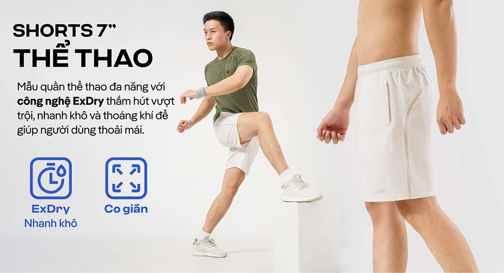 Quần short nam thể thao 7 inch đa năng