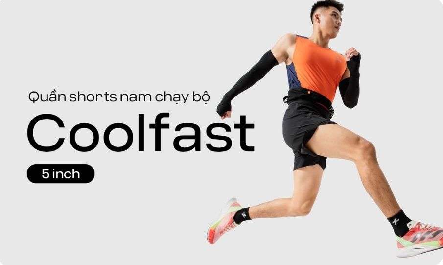 Quần shorts Running Essentials 5 inch, co giãn 4 chiều, khô nhanh, thấm hút