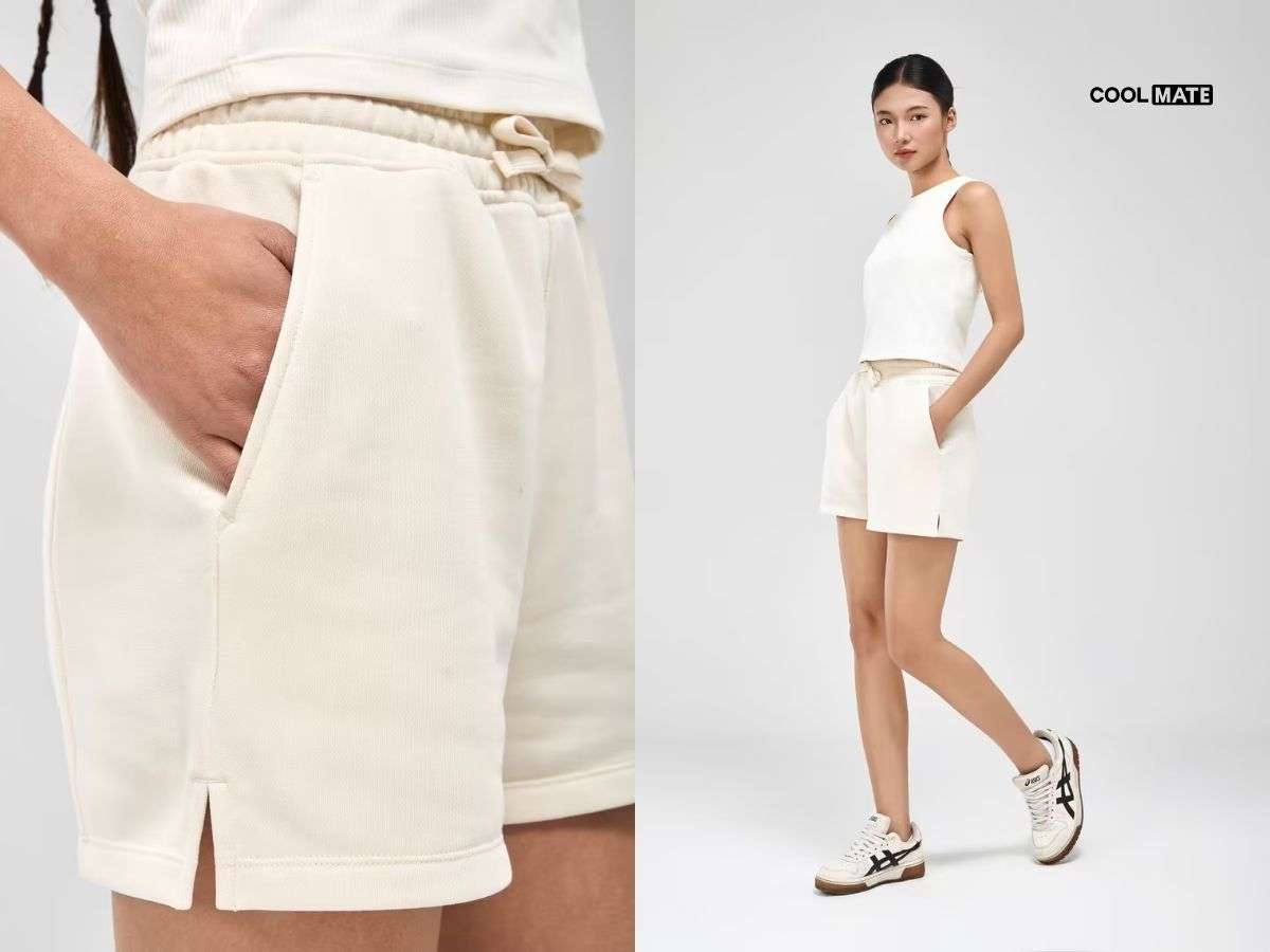 Quần Shorts thể thao nữ French Terry 3.5inch