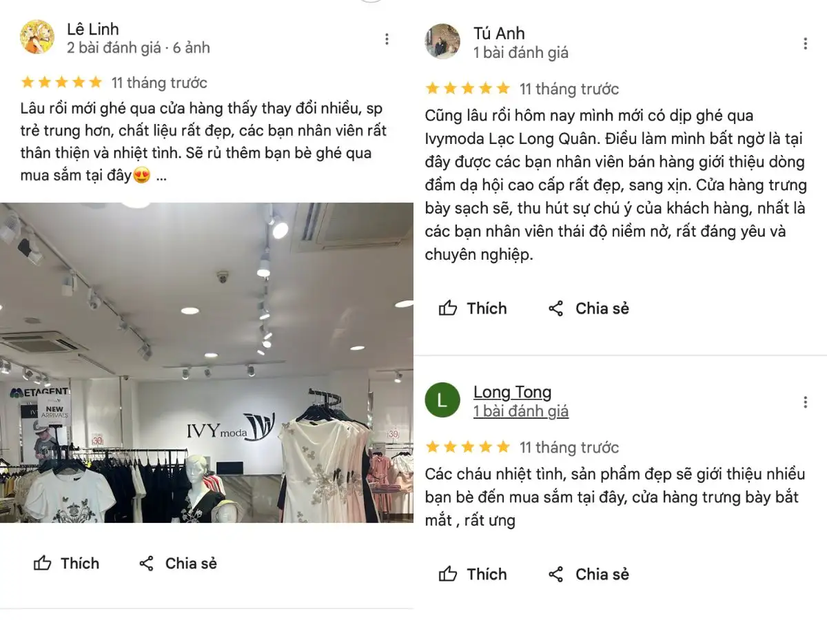 Đánh giá của khách hàng về IVY moda
