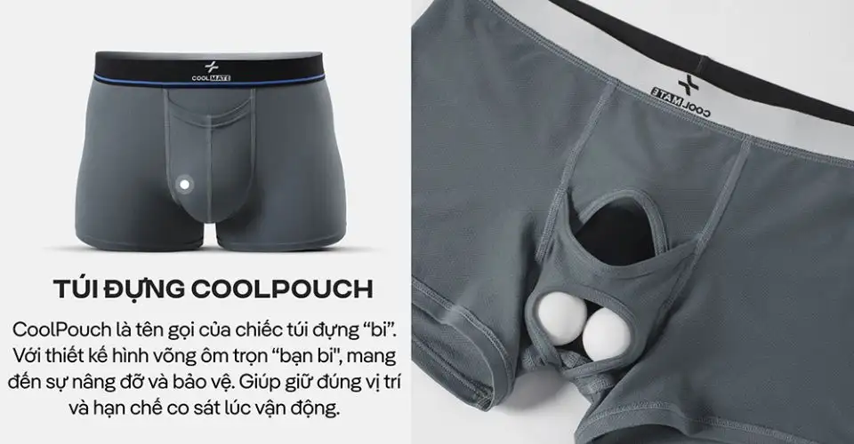 Quần lót Trunk CoolPouch II, túi CoolPouch, khe CoolFly, may Flat Out Seams