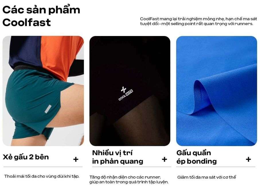 Quần chạy bộ 3.5 inch, không đường may, phản quang an toàn