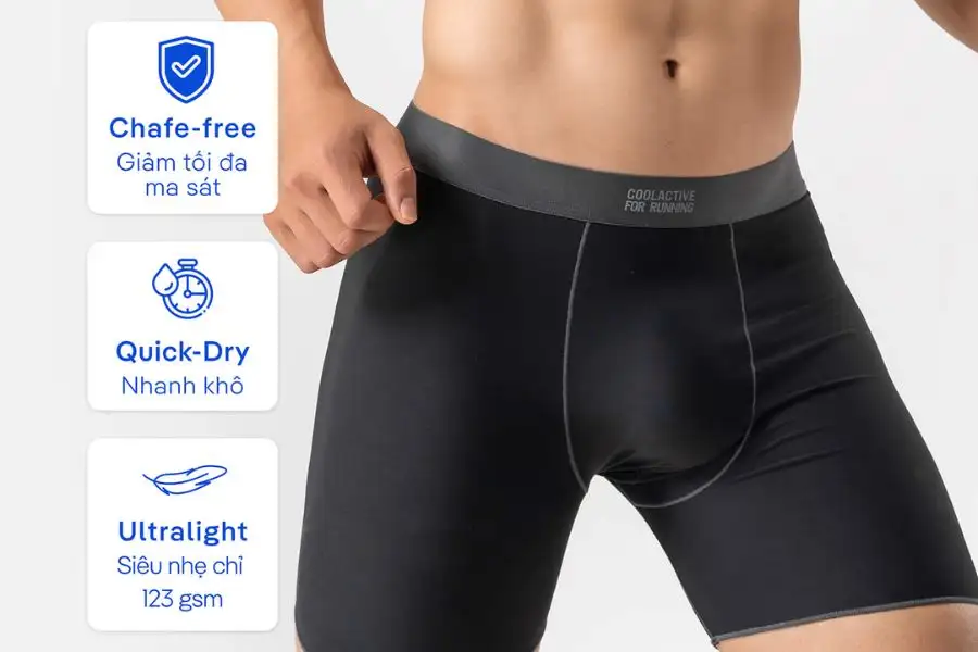 Đường may phẳng Chafe-Free, hỗ trợ cơ bắp, ngăn cuộn ống, không hằn da khi chạy bộ