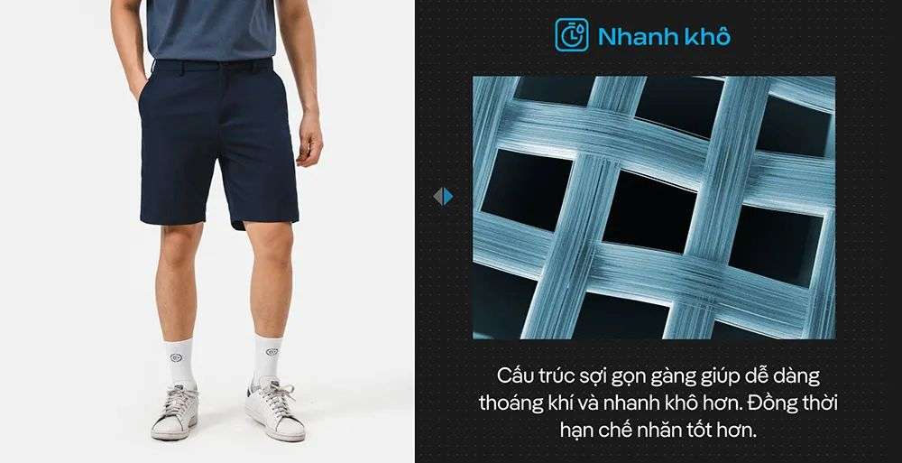 Tính năng nhanh khô & thoáng khi tiện lợi cho mọi hoạt động
