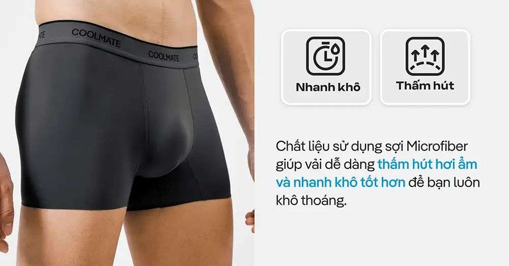 Chất liệu microfiber trong Quần Lót Nam Trunk Ice Cooling II