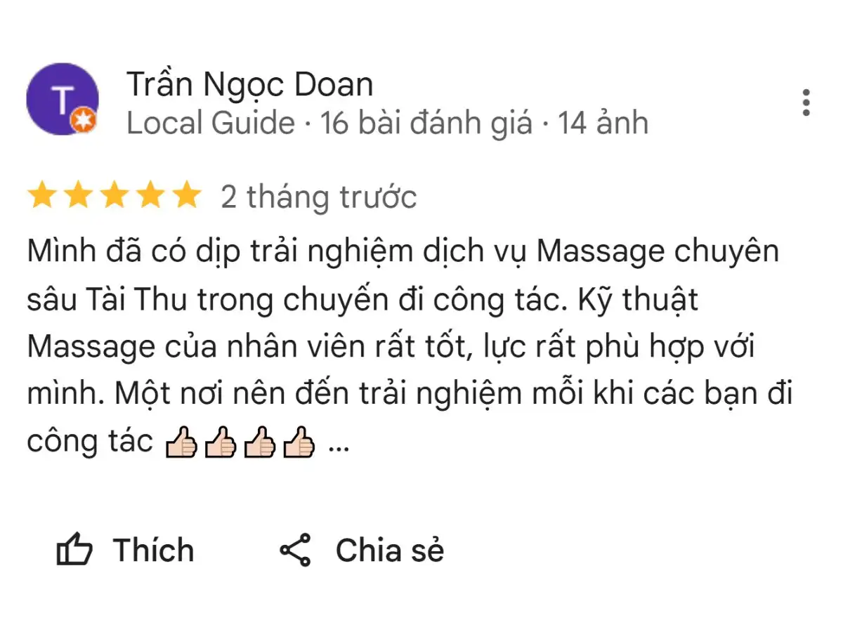 Đánh giá của khách hàng khi trải nghiệm dịch vụ tại Sen Tài Thu