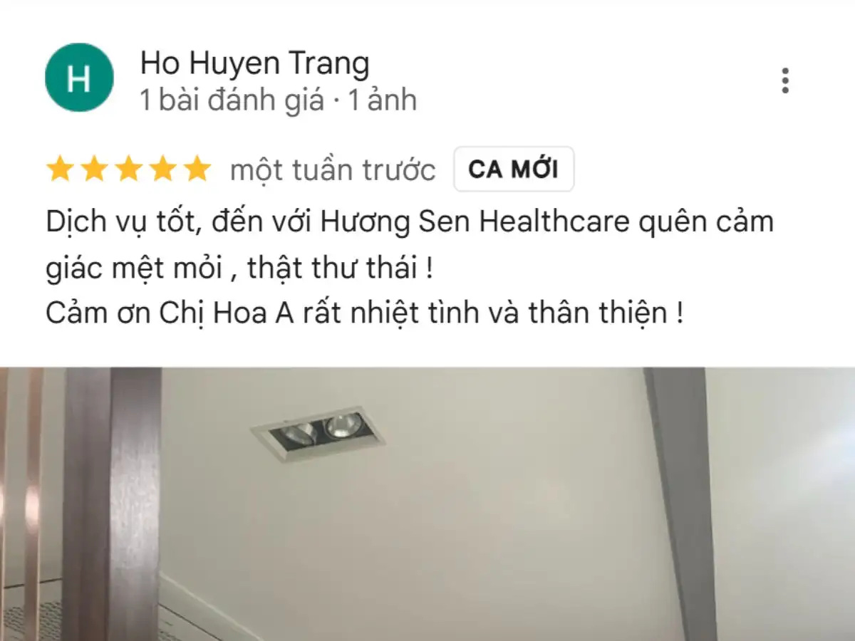Đánh giá của khách hàng khi trải nghiệm dịch vụ tại Hương Sen