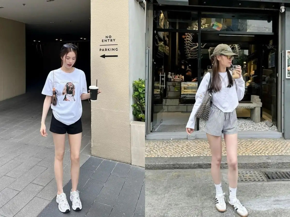 Áo thun phối cùng quần short