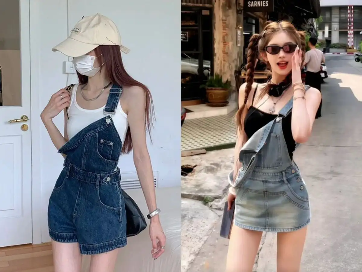Quần yếm bò và áo hai dây