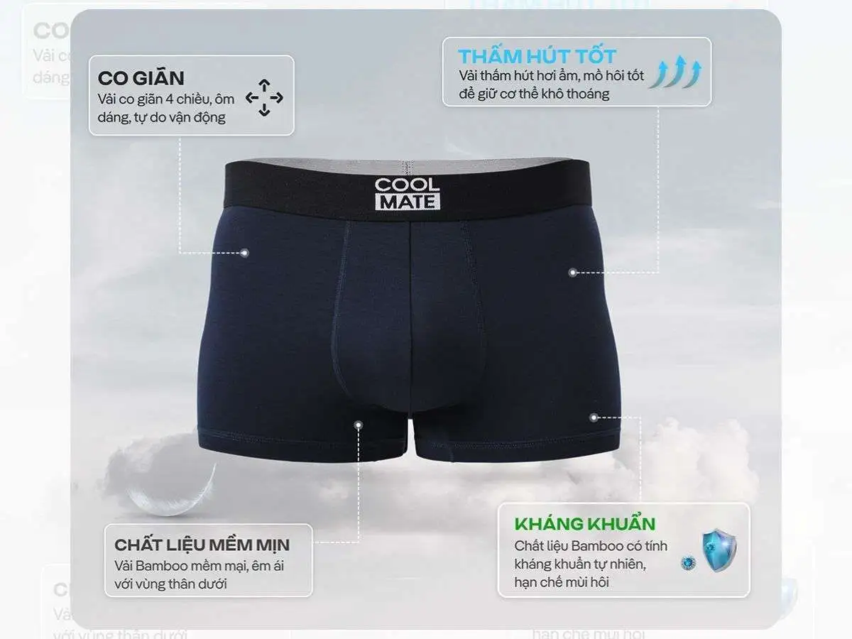 Coolmate Bamboo & Microfiber: Thoáng mát, mềm mại, bảo vệ tối ưu