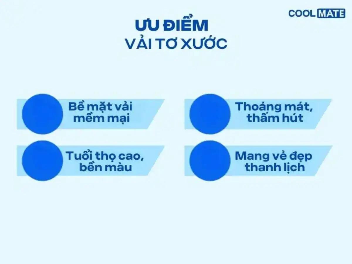  Vải tơ xước sở hữu vô vàn ưu điểm nổi bật nhờ sản xuất từ sợi tự nhiên