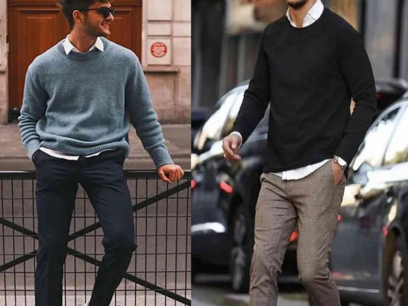 Phối áo sơ mi trắng với áo sweater