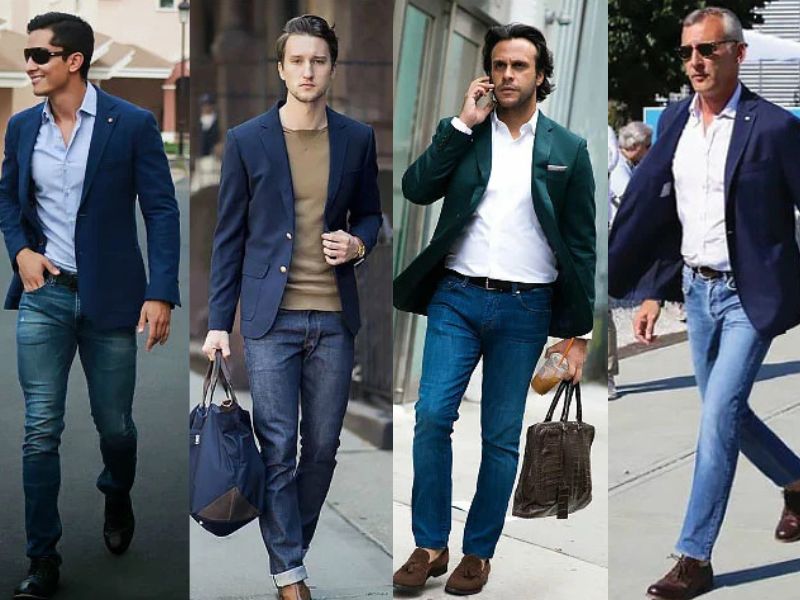 Áo jeans và blazer mang đến hình ảnh các quý ông đậm chất Ý