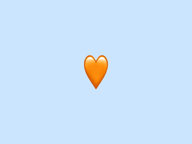 Trái tim màu cam biểu tượng cho tình bạn