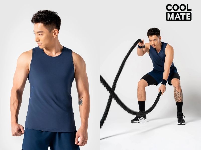    Áo Tank top nam Gym Powerfit công nghệ thấm hút Wicking 