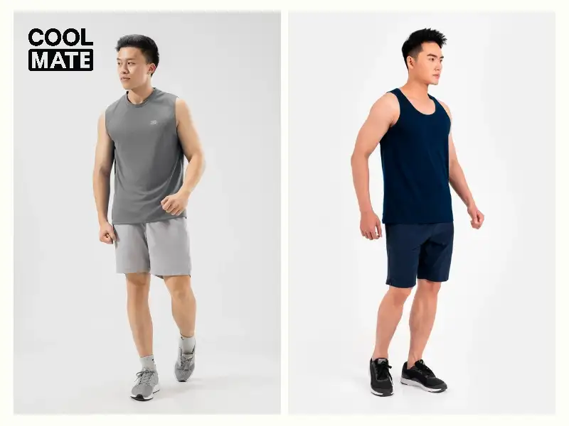 Quần short và áo thun ba lỗ chính là một outfit thể thao hoàn hảo cho các chàng gymer