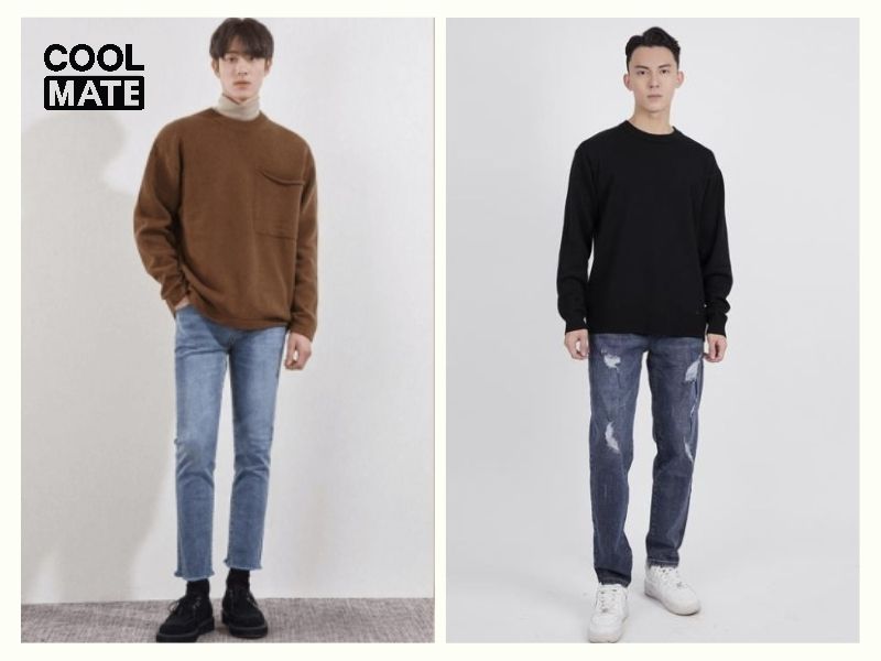 Phối đồ với quần baggy nam cùng áo sweater