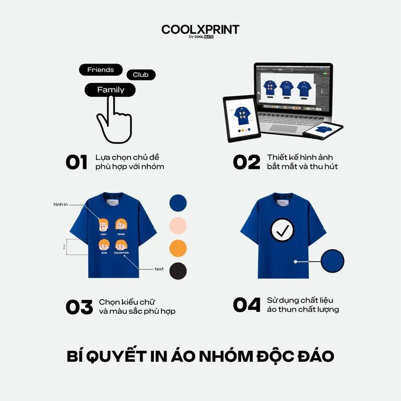 CoolXPrint: nằm lòng những bí quyết in áo nhóm độc đáo nhất