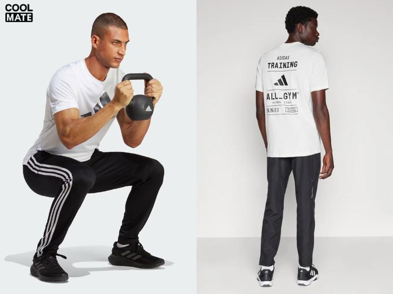 Quần tập gym nam Adidas mang đến cảm giác thoải mái tối đa trong từng chuyển động 