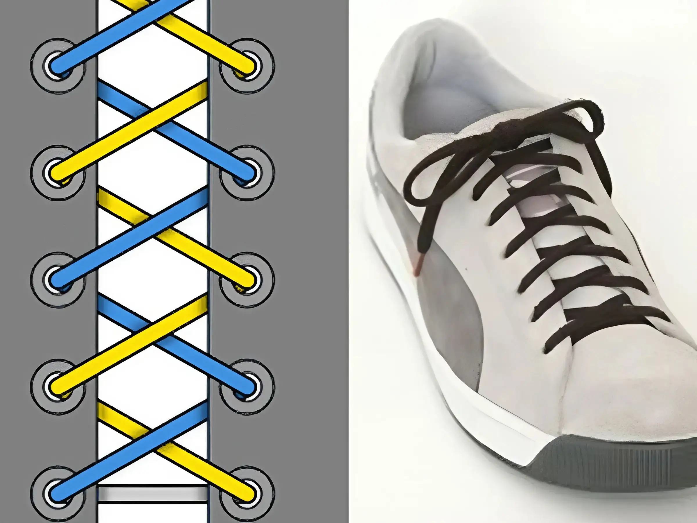 Kiểu buộc Criss-Cross (Xương Cá) Quốc dân vì độ chắc chắn và dễ làm!