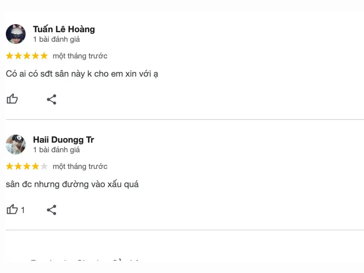 Review khách hàng về Sân Cầu Lông Ba La