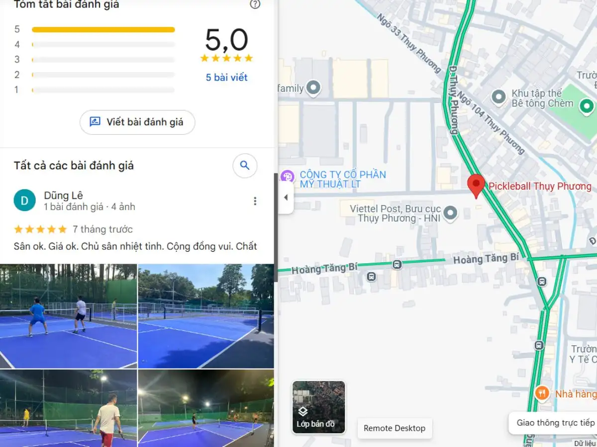 Review chân thực về sân Pickleball Thụy Phương