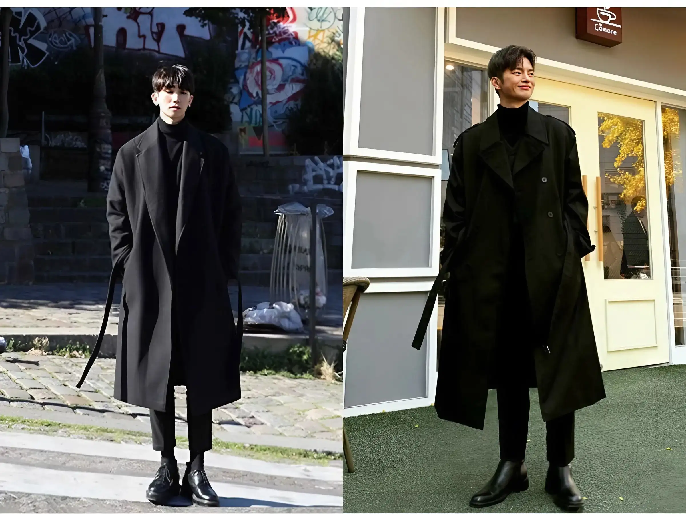Boot da bóng + all-black outfit (quần + áo + phụ kiện cùng tone)