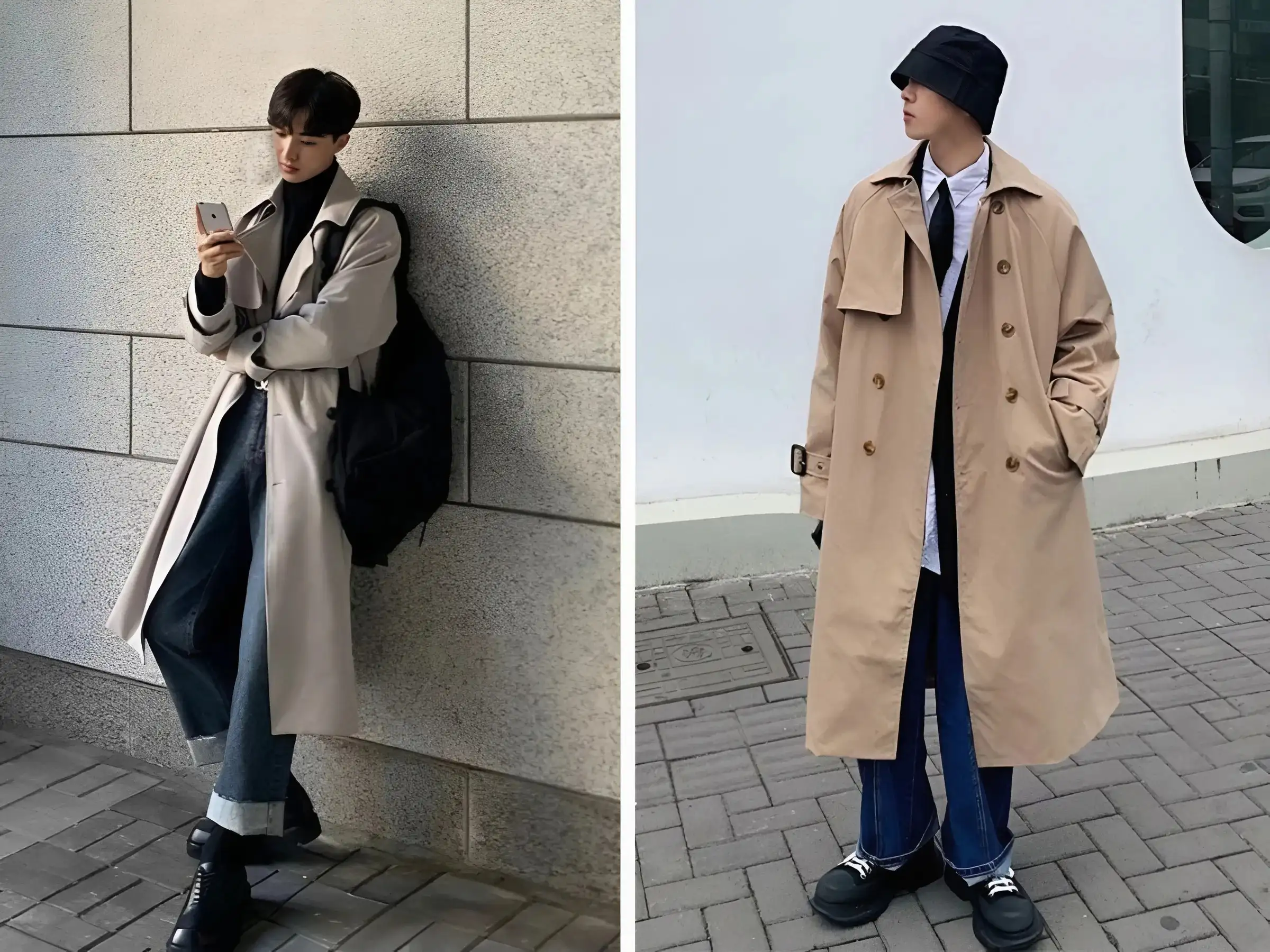 Boot da + layering nhiều lớp: thun – sơ mi – len – măng tô