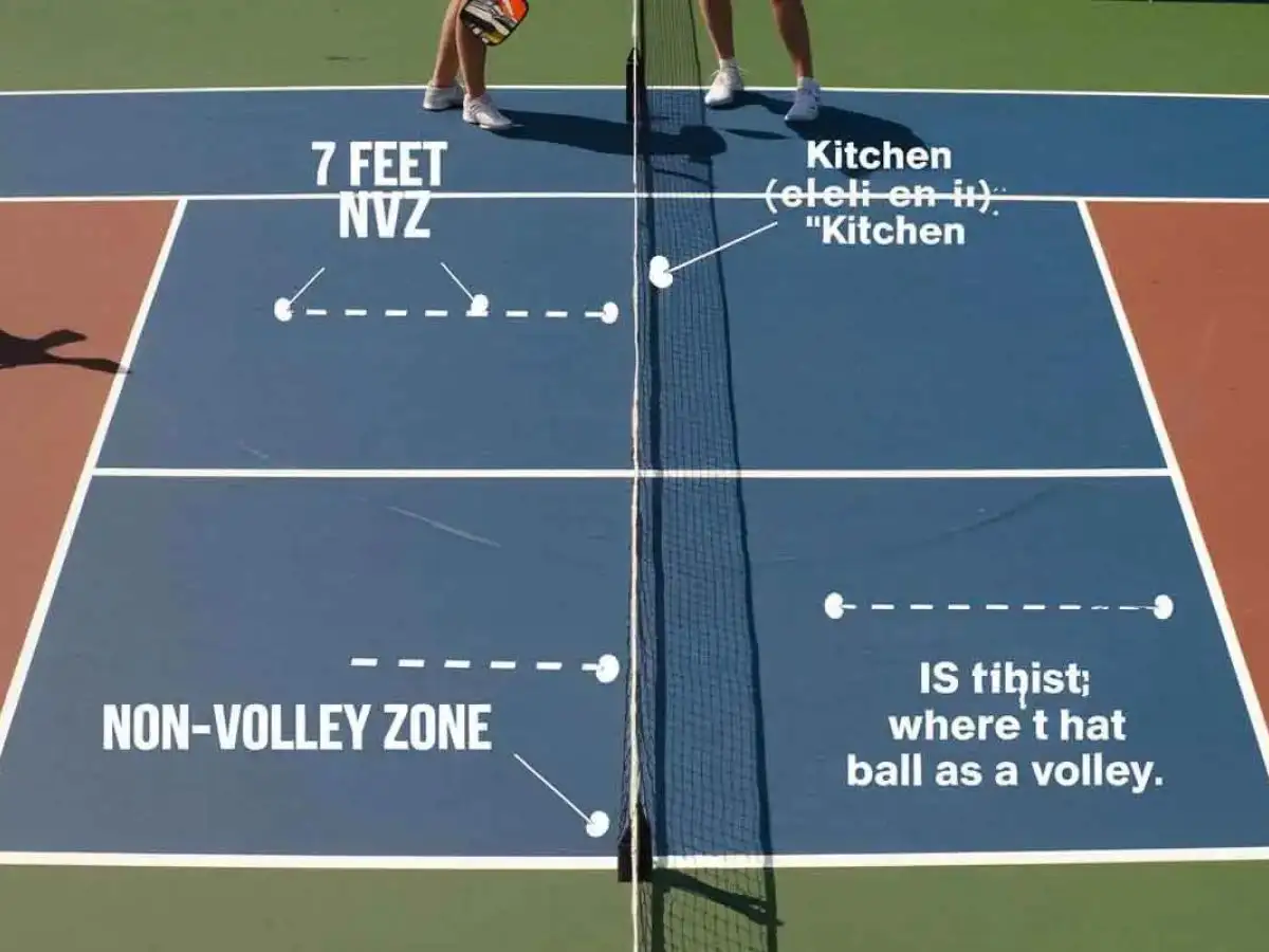 Điểm đặc biệt và cực kỳ quan trọng của sân Pickleball chính là khu vực Non-Volley Zone