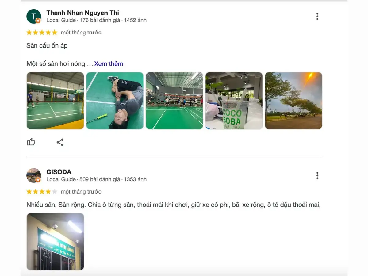 Review khách hàng về sân cầu lông Pro Sport Huỳnh Tấn Phát
