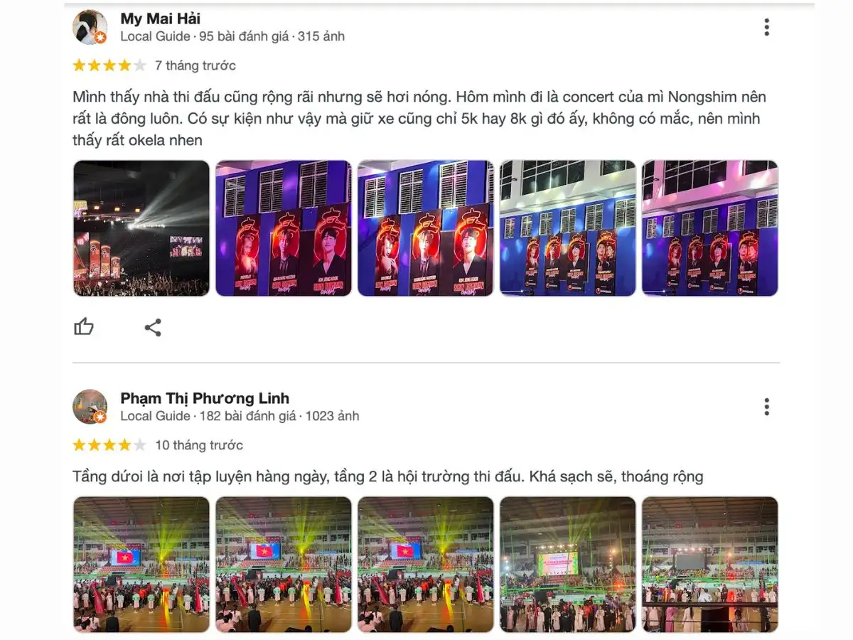 Review khách hàng về sân cầu lông Nhà thi đấu đa năng Quận 7