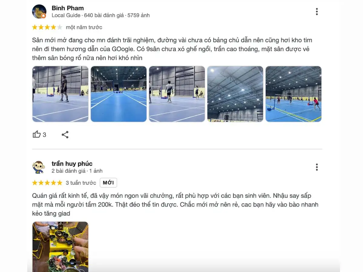 Review khách hàng về Trung tâm Thể thao Victory