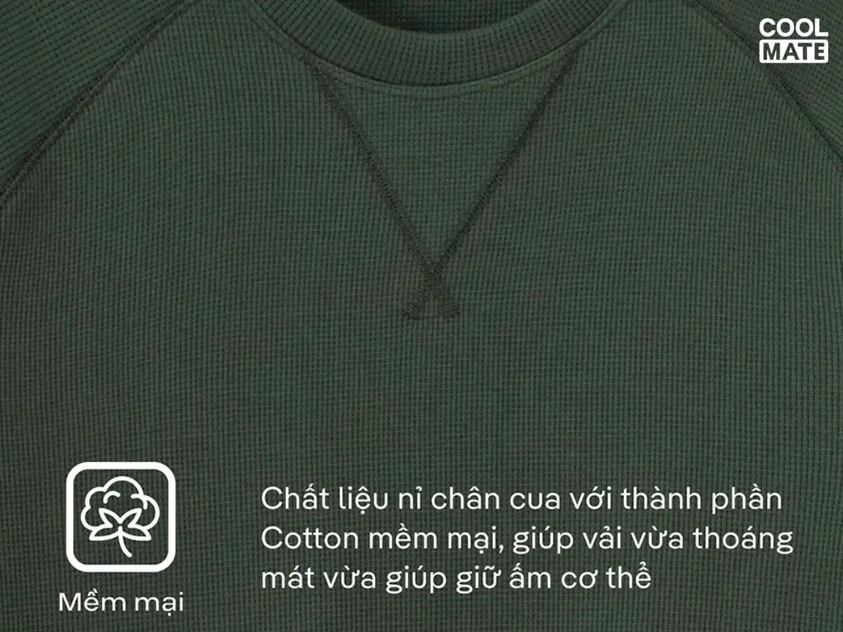 Coolmate sử dụng chất liệu mềm mại cho áo sweater