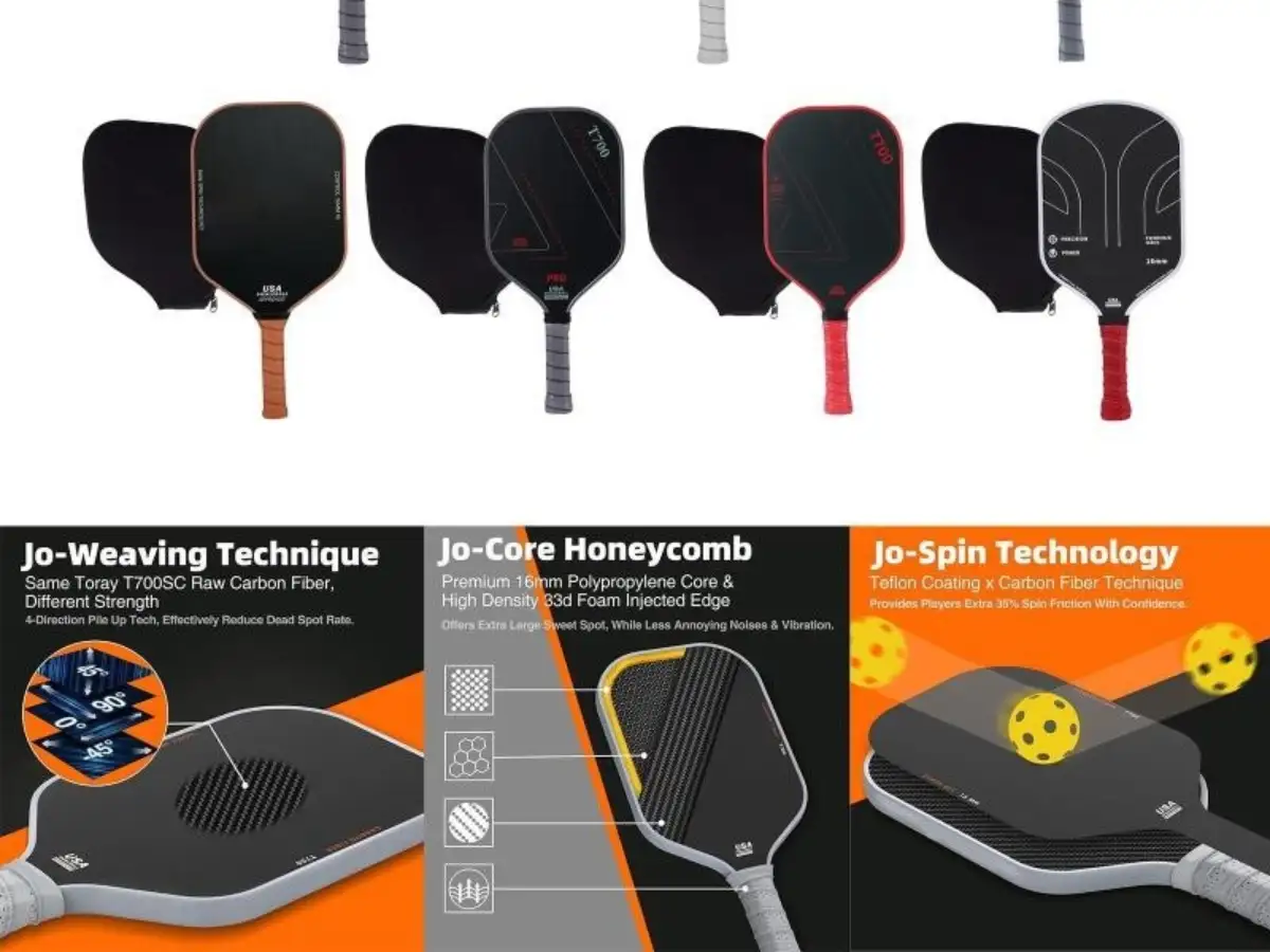 Cận cảnh cạnh vợt và cán vợt được hoàn thiện tỉ mỉ trên vợt chính hãng