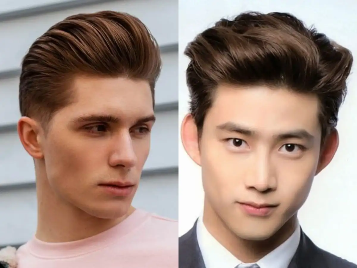 Với khuôn mặt gầy, Pompadour tạo cảm giác mặt cân đối và đầy đặn hơn