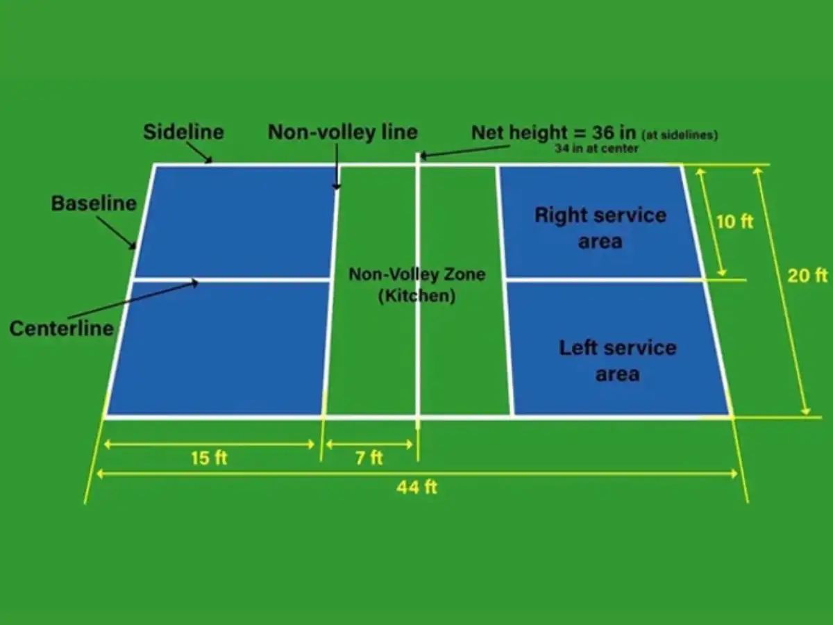 "Service Court" là khu vực hình chữ nhật trên sân 