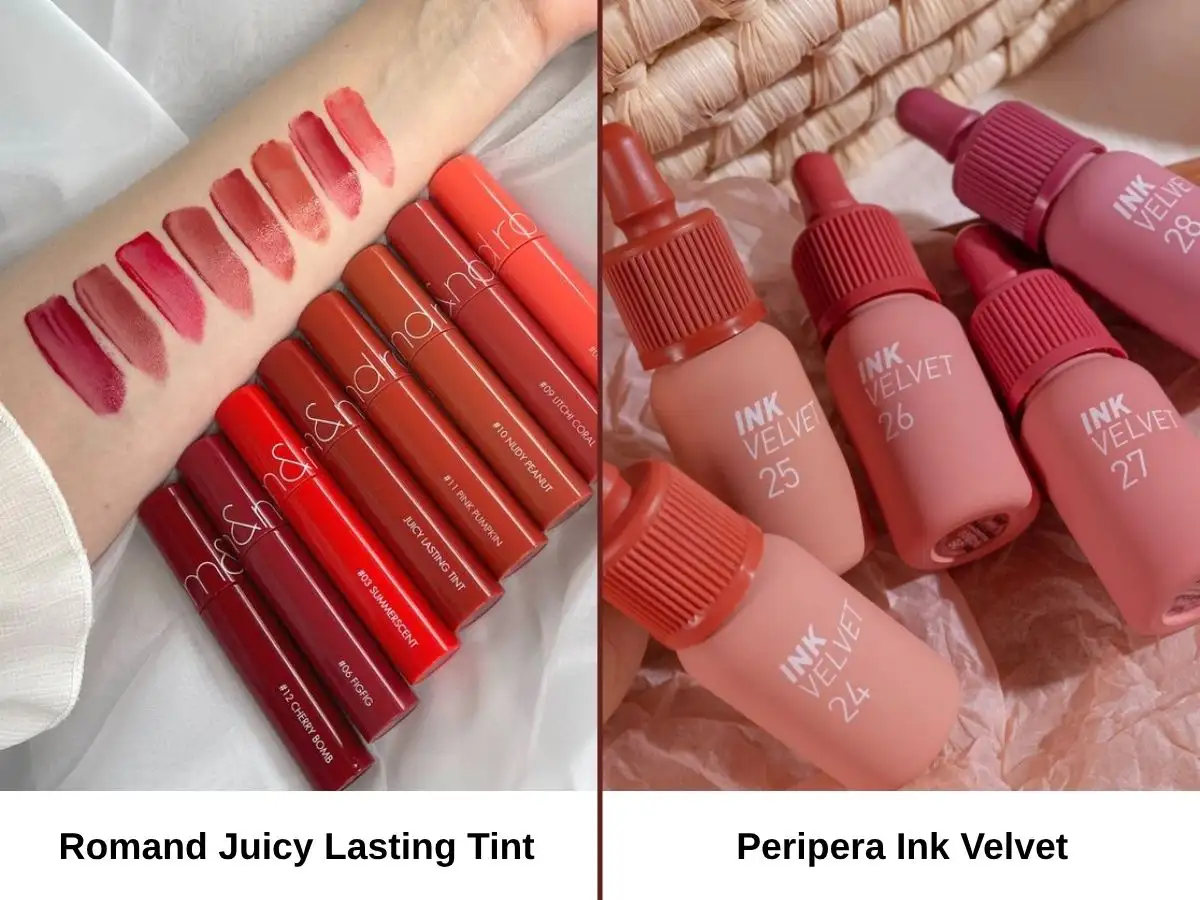 Son tint của Romand và Peripera là lựa chọn phổ biến của học sinh
