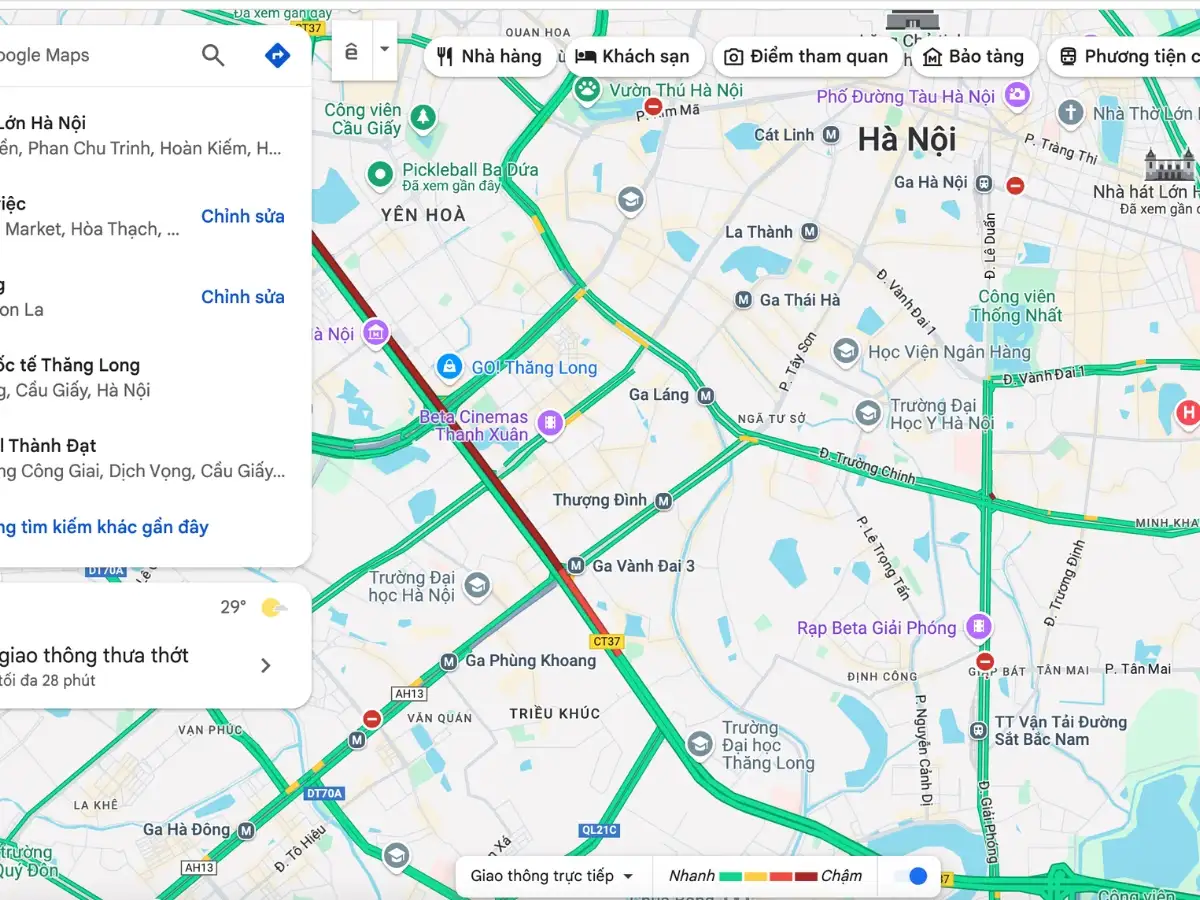 Mở Google Maps trên trình duyệt bằng máy tính