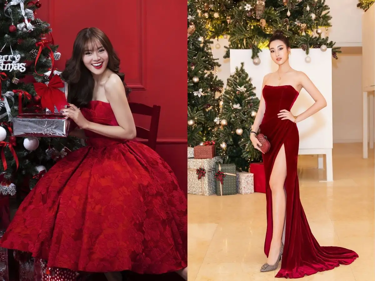 Đầm đỏ, váy nhung là những lựa chọn lý tưởng để bạn trở nên nổi bật