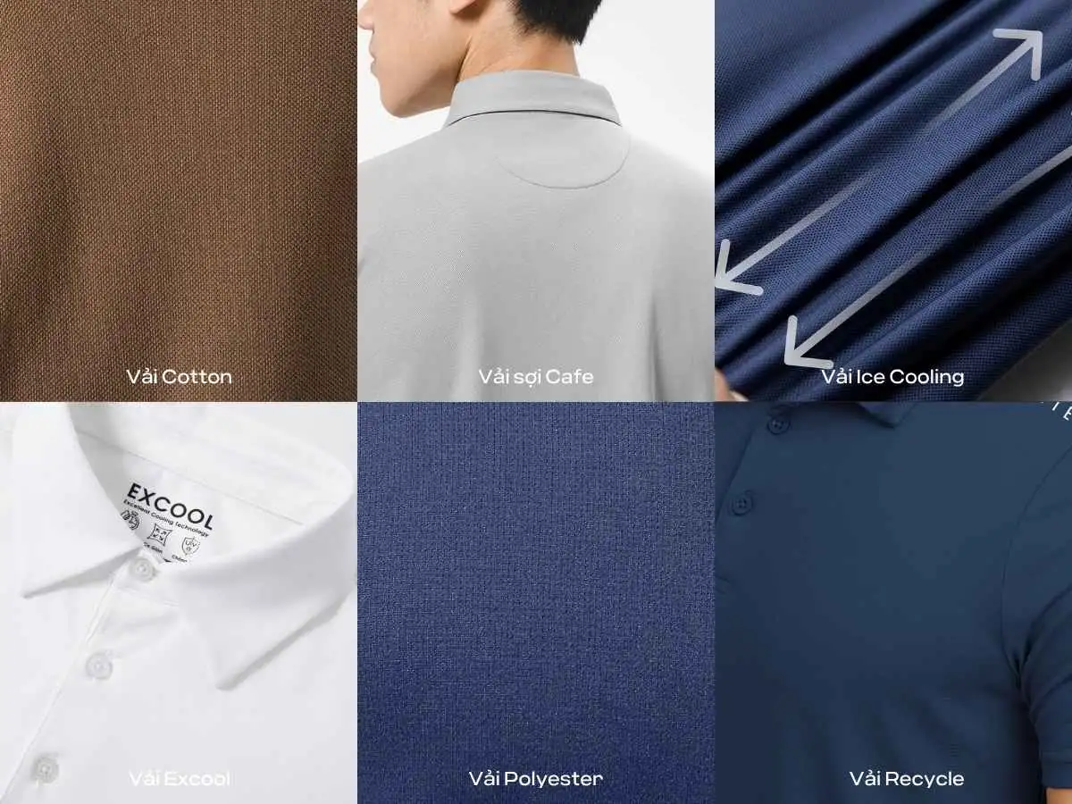 Chất liệu may áo Polo Coolmate phổ biến