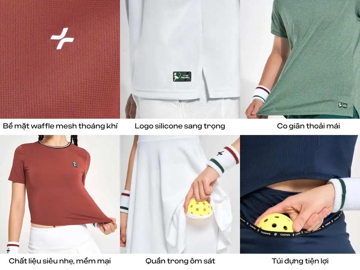 Chất liệu cao cấp và thiết kế chuẩn chỉnh – bí quyết tạo nên quần áo Pickleball Coolmate chất lượng tại Coolmate