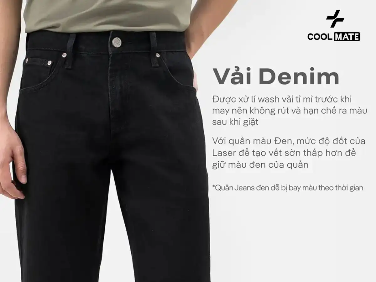 Chất lượng vải denim cao cấp, kháng khuẩn và thoáng khí