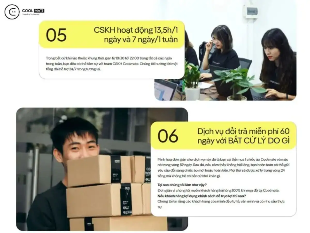 Những quyền lợi dành cho khách hàng tại Coolmate