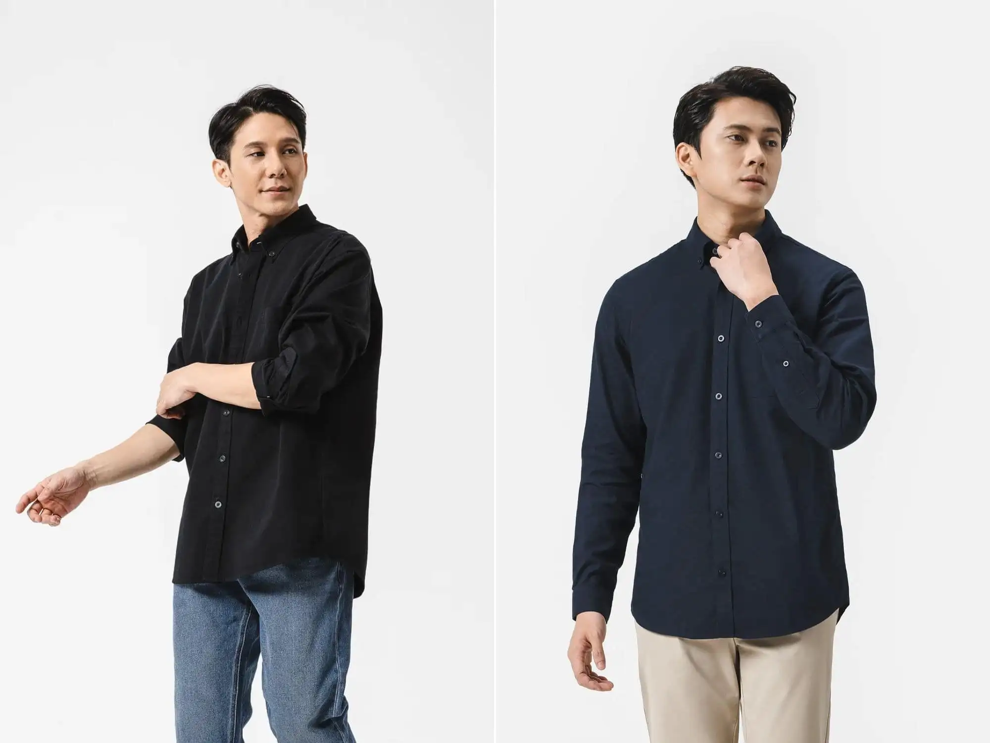 Form dáng đa dạng của áo sơ mi nam Coolmate: Slim-fit, Regular-fit và Loose-fit