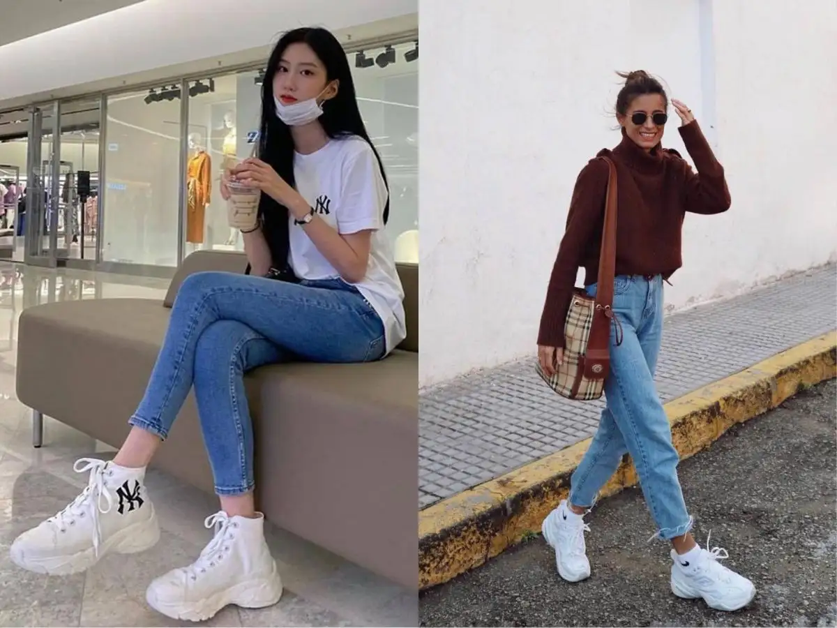 Phong cách chunky sneaker giúp bạn dễ dàng tạo ấn tượng mà vẫn giữ được vẻ nữ tính
