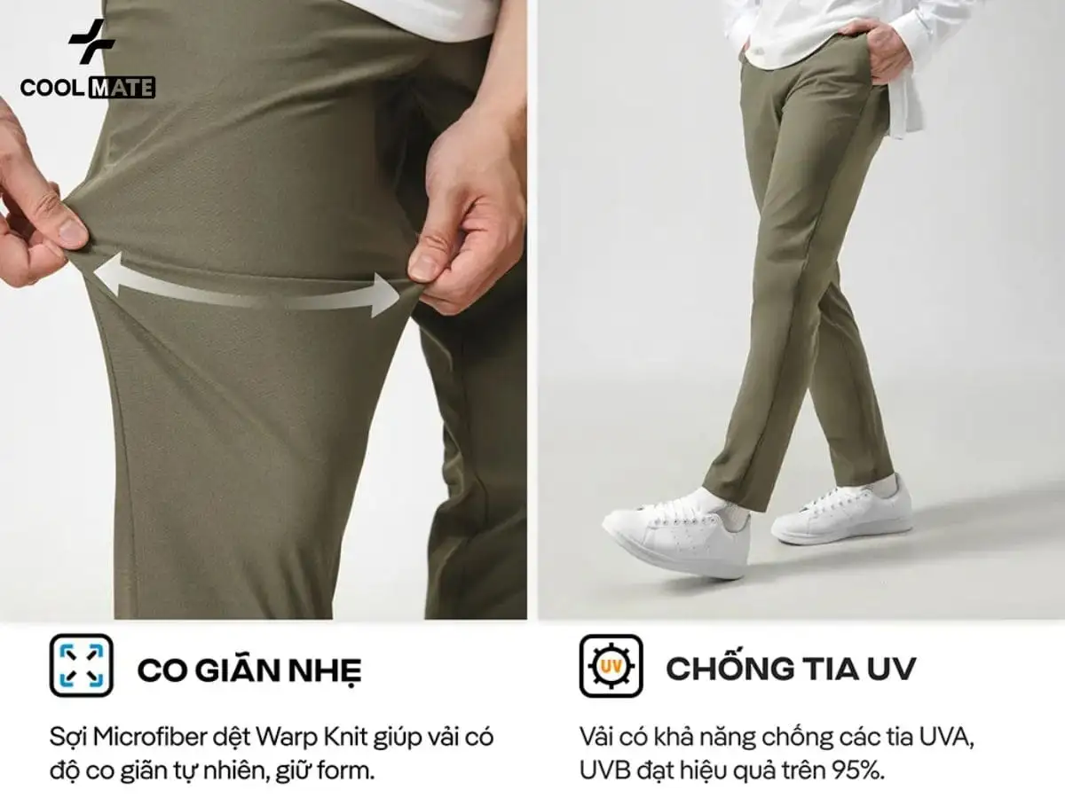 Hình 3: Hai tính năng tiêu biểu trên quần Pants nam Coolmate