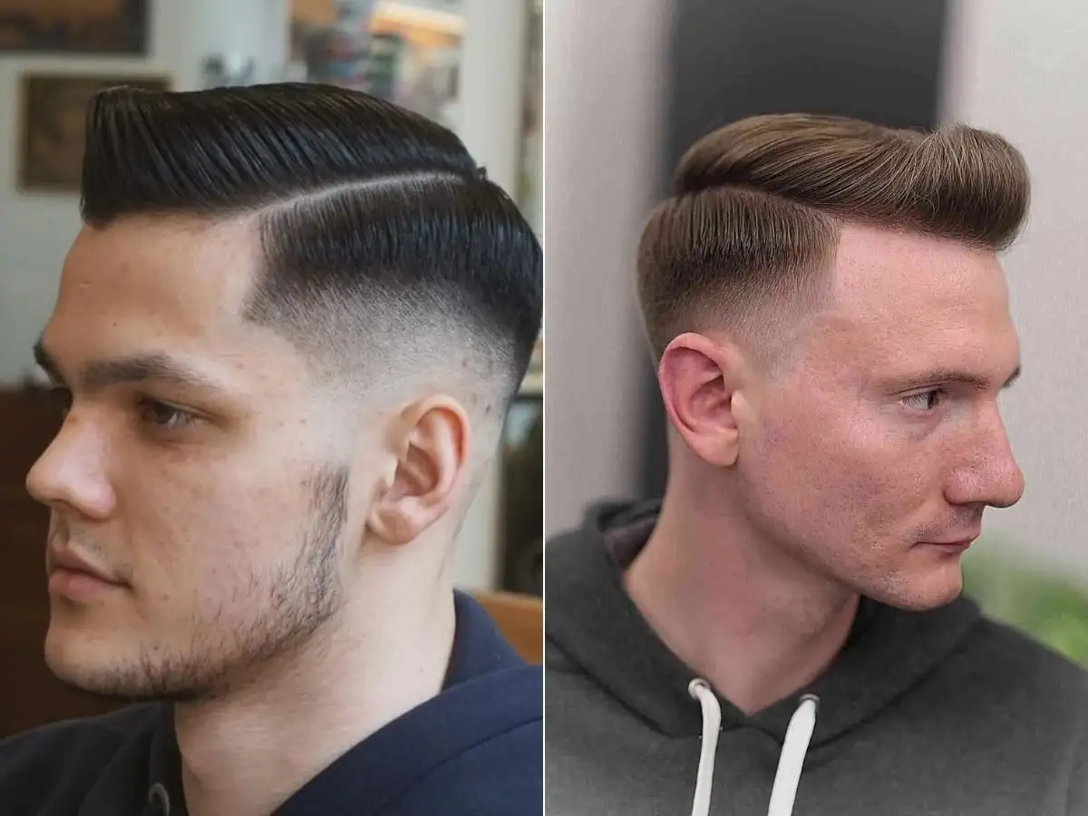 Kiểu tóc Side Part Quiff với phần mái được vuốt phồng cao 