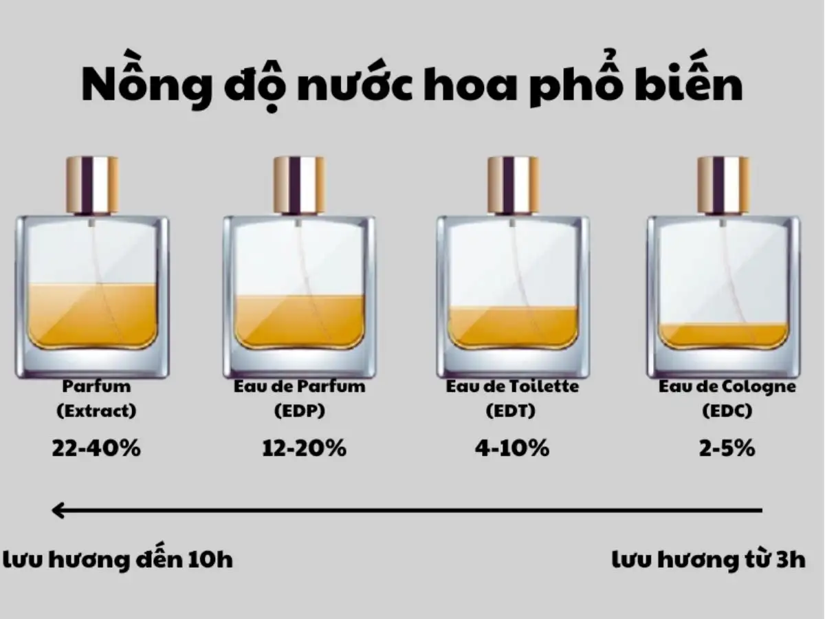 Các nồng độ thơm của nước hoa