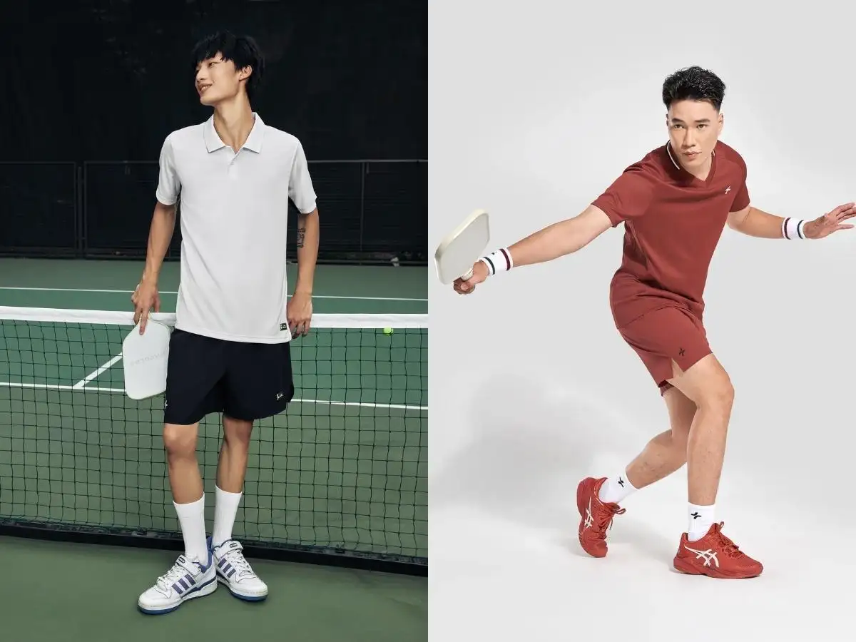 Outfit Pickleball nam chuẩn chỉnh với áo thun, polo và quần short thể thao